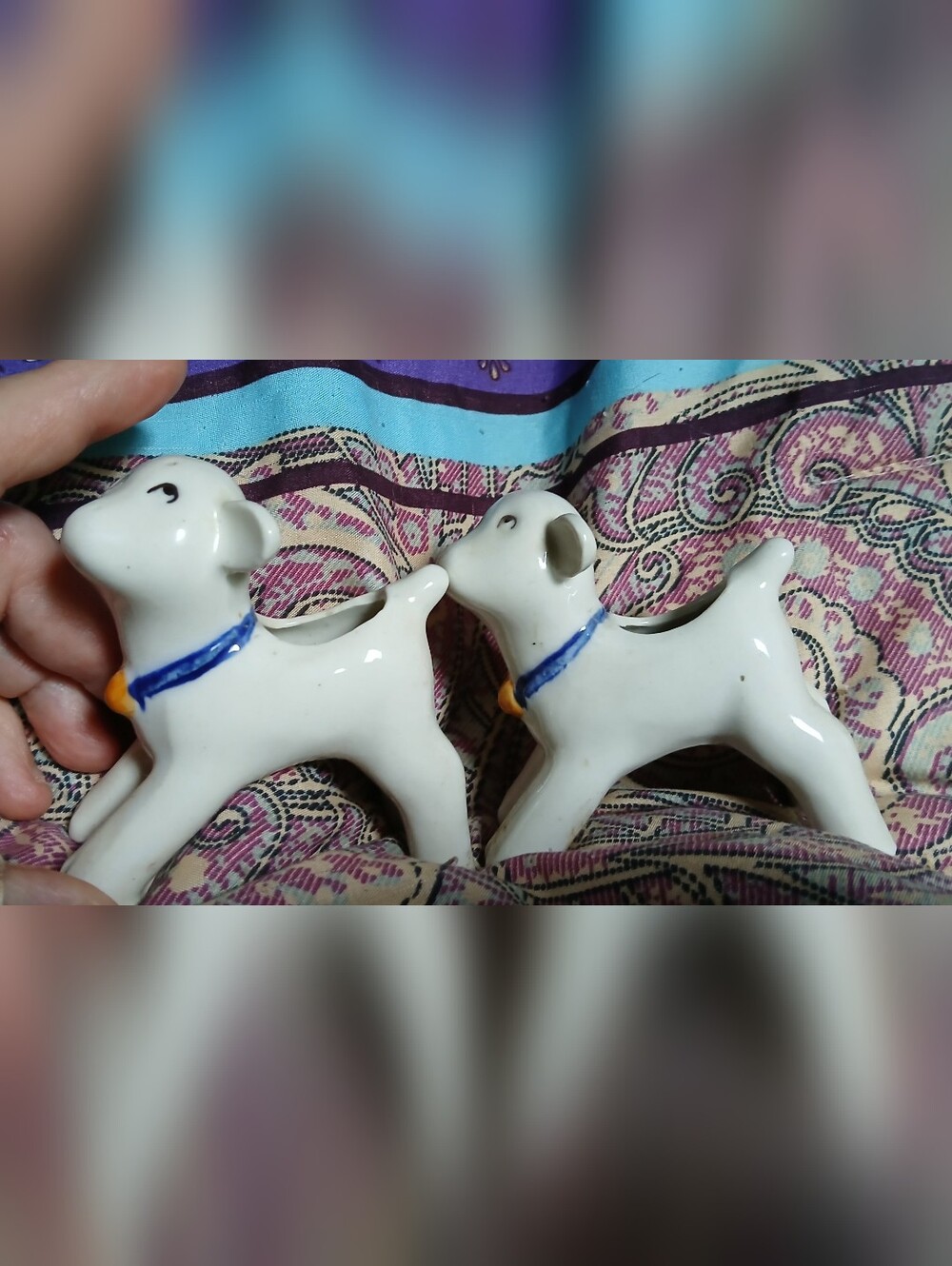 2 Vintage Occupied Japan Small Lamb Planters